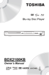 BDX2100 Blu-ray User`s Manual