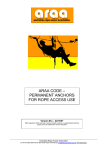 araa code – permanent anchors for rope access use