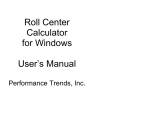 Roll Center Calculator for Windows User`s Manual