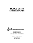 SR530 User`s Manual - Stanford Research Systems