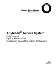 Optical Network Unit Installation Manual for Indoor Applications