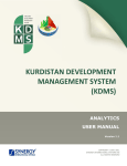 IDMS Analytics User Manual - Ministry of Planning / Kurdistan Region