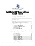 QuickBooks 2007 Resource Manual Table Of Contents