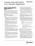 Codonics Safe Label System User`s Manuals Supplements