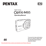 Pentax Optio M85 User Guide Manual pdf