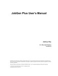 JobGen Plus User`s Manual