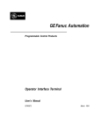 Operator Interface Terminal User`s Manual, GFK-0872