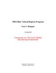 PRO-Ohio School Reports Program User`s Manual
