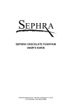sephra chocolate fountain user`s guide