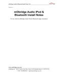 mObridge Audio & Bluetooth Install Notes V0.1