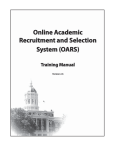 OARS Training Manual - Human Resource Services