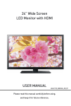 24” Wide Screen LED Monitor with HDMI USER MANUAL