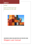 2013 Shippers user manual
