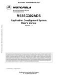 MC68SC302ADS Application Development System User`s Manual