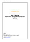 Intradoor, Inc User`s Manual Railmaster Sliding Door Controller (SDC)