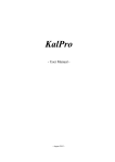 KalPro - Manual - velmontsoft.com