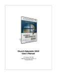 Church Helpmate 2010 User`s Manual