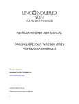 Installation & User Manual - Unconquered Sun Solar Technologies