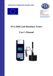PCE-2800 Leeb Hardness Tester User`s Manual