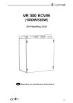 Air Handling Unit Systemair VR 300 ECV/B User manual