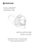 Challenger Pump Owner`s Manual