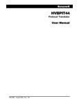 HVBPIT44 User Manual - Honeywell Video Systems