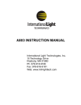 A803 User manual 9-22-11 - International Light Technologies