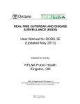 User Manual for RODS 3E - KFL&A Public Health Informatics
