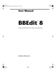 BBEdit 8.2 User Manual
