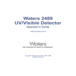 Waters 2489 UV/Visible Detector Operator`s Guide
