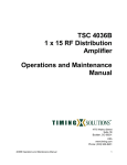 TSC 4036B 1 x 15 RF Distribution Amplifier Operations