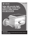 Solar LED security light with motion sensor and built