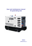 User and maintenance manual for generating sets