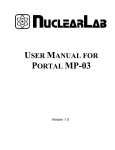 USER MANUAL FOR PORTAL MP-03