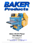 Baker AN-610 Planer User Manual