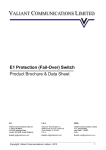 E1 Protection Failover (E1 Fail Over) Switch - Data Sheet
