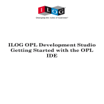 ILOG OPL Development Studio Getting Started with the OPL IDE