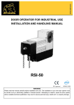 Installation & handling manual RSI-50