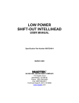 Low Power Shift-Out IntelliHead, User Manual