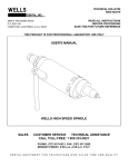 User Manual for Wells High Speed Spindle