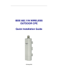 IEEE 802.11N WIRELESS OUTDOOR CPE Quick