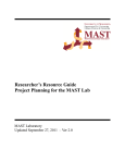 Researcher`s Resource Guide - MAST Laboratory, University of