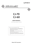 User`s Manual, CJ-70/60, English