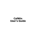 CalWin User`s Guide