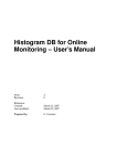Histogram DB for Online Monitoring – User`s Manual