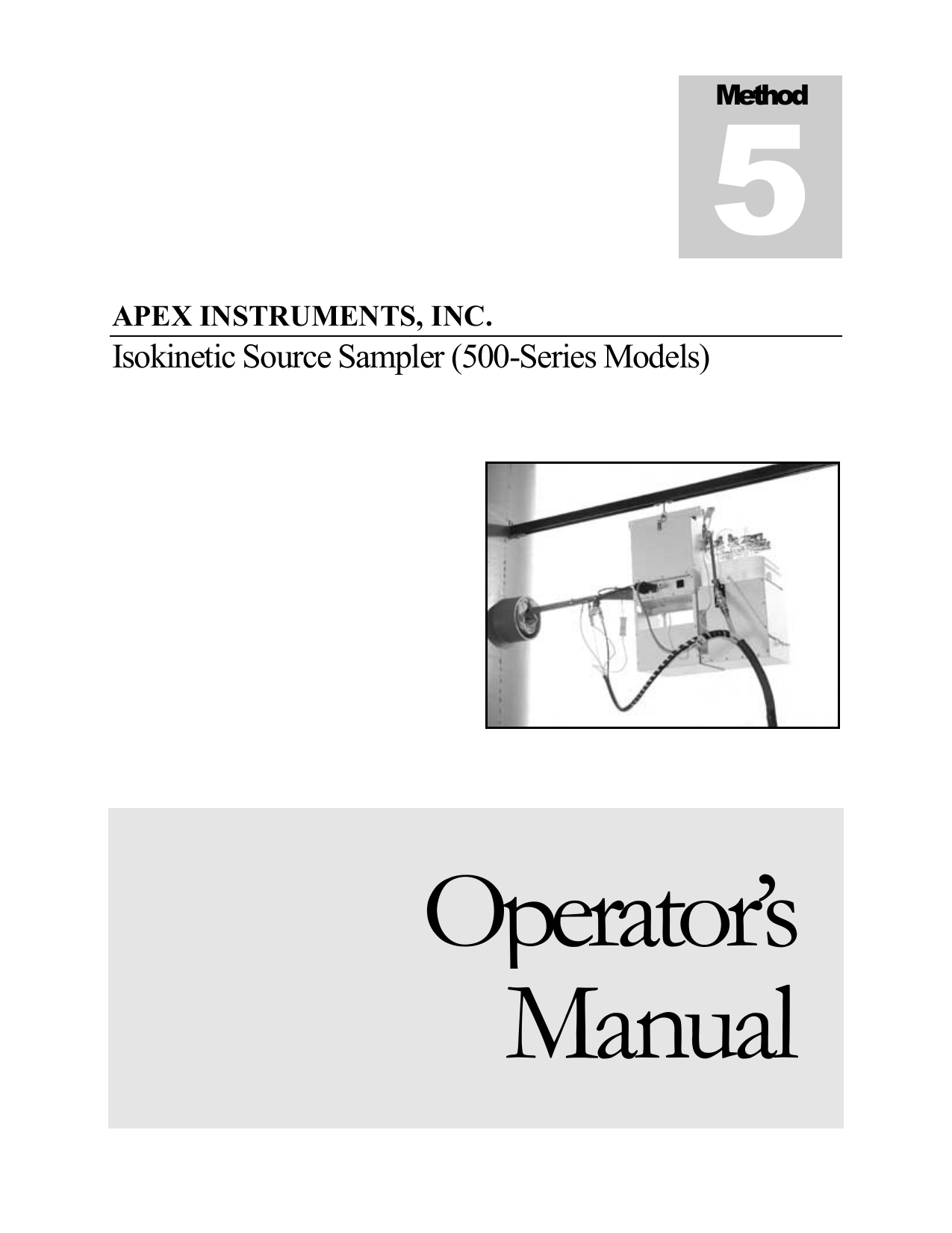 Method 5 Manual Apex Instruments Inc