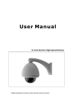 PTZ Speed Dome User Manual
