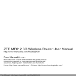 ZTE MF612 3G Wireless Router User Manual
