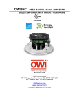 OWI INC USER MANUAL: Model: AMP1SGRN GREEN AMPLIFIER