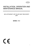 installation, operation and maintenance manual